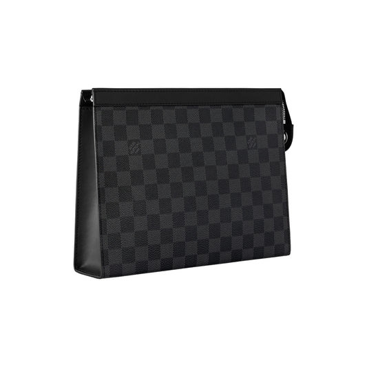 Louis Vuitton Monogram Pochette Voyage MM Damier Graphite Canvas Bag Black
