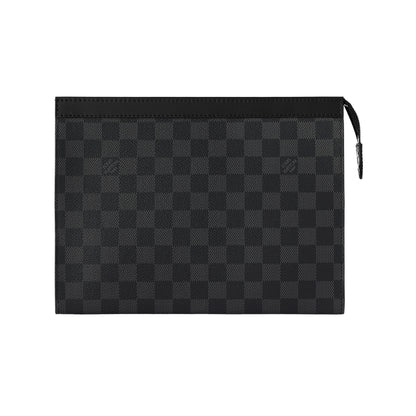 Louis Vuitton Monogram Pochette Voyage MM Damier Graphite Canvas Bag Black
