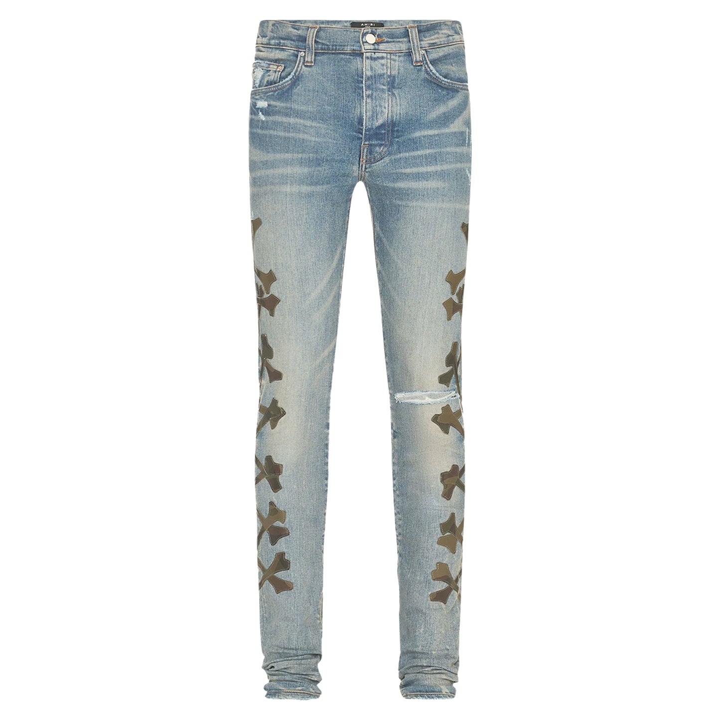Amiri Camo Bones Jean Clay Indigo