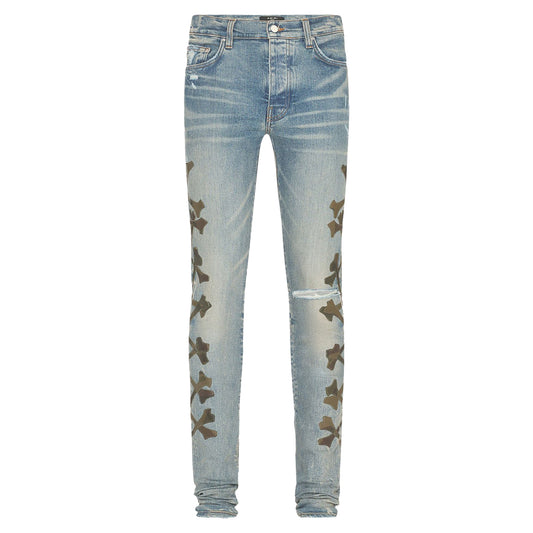 Amiri Camo Bones Jean Clay Indigo