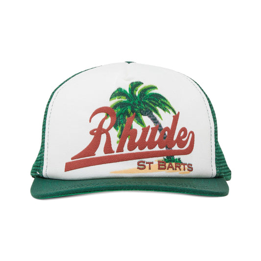 Rhude Palms Trucker Hat Green/White