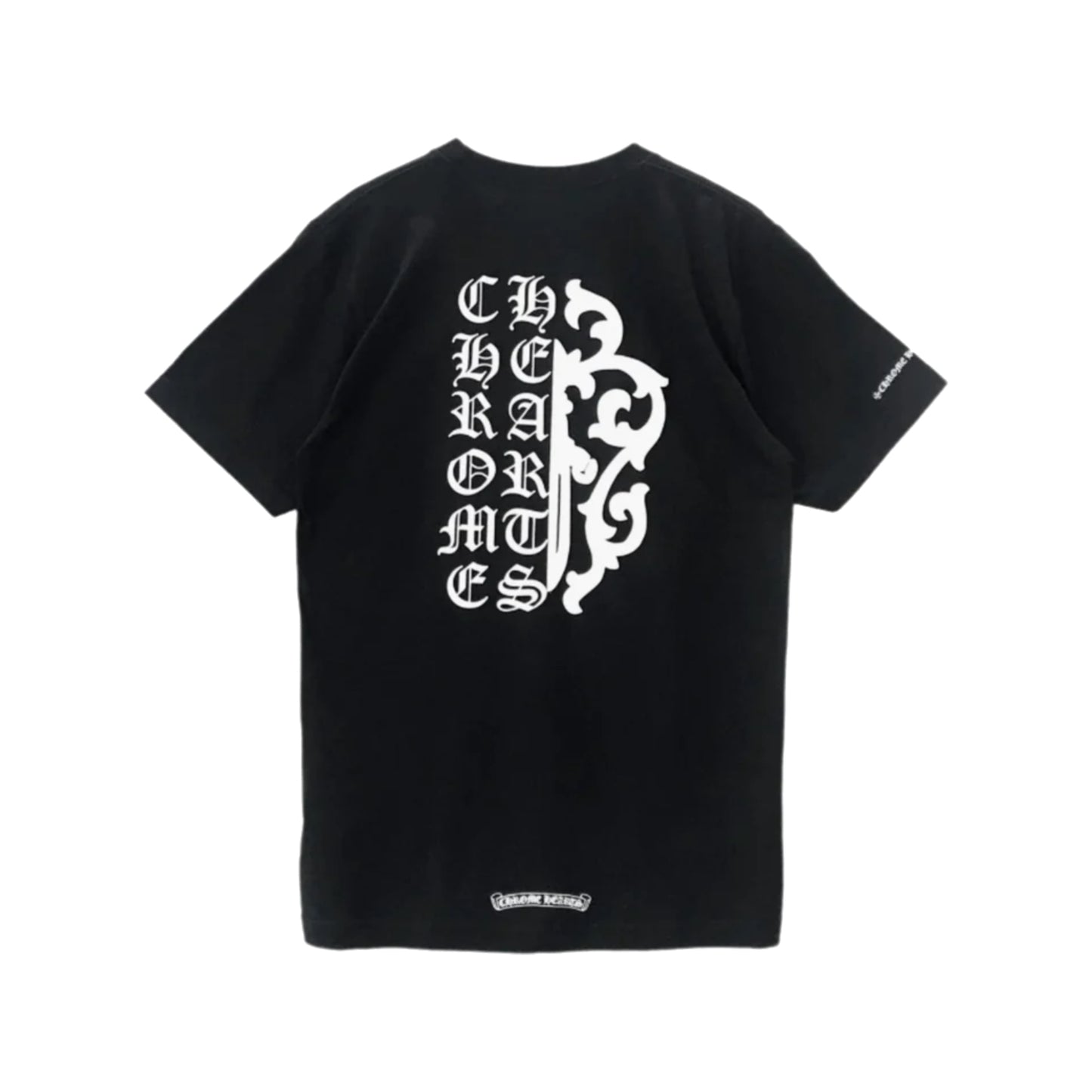 Chrome Hearts Script Dagger Logo T-Shirt Black/White