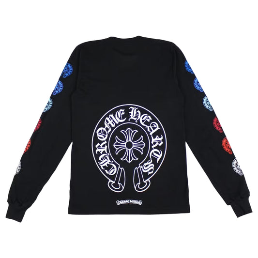 Chrome Hearts Multi Color Horse Shoe L/S T-Shirt Black