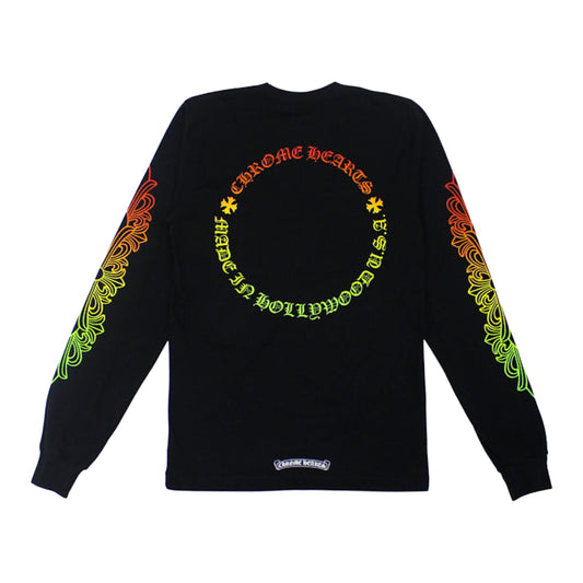 Chrome Hearts Floral Sleeve Gradient L/S T-Shirt Black