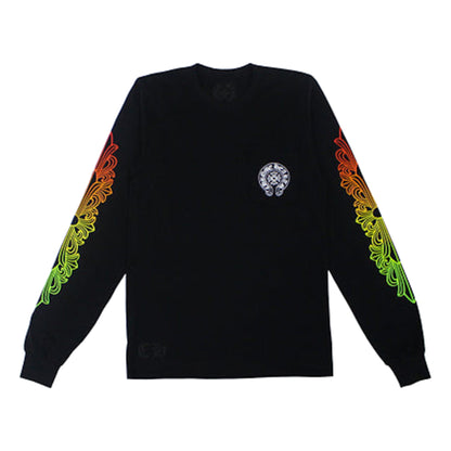 Chrome Hearts Floral Sleeve Gradient L/S T-Shirt Black