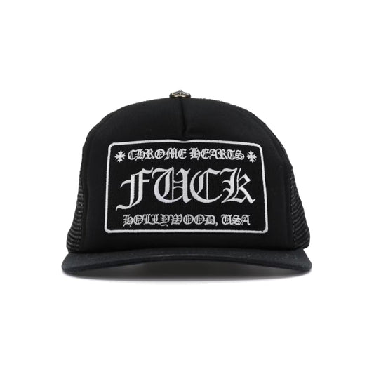 Chrome Hearts Fuck Hollywood Trucker Hat Black/Black