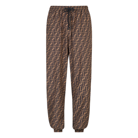 Fendi Nylon Trousers Brown
