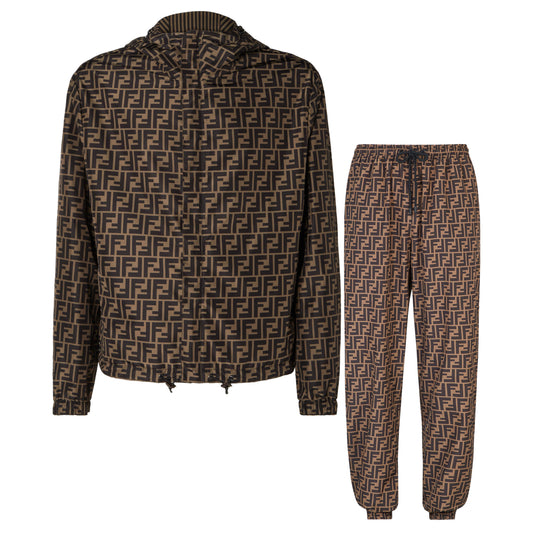 Fendi Nylon Full Set Tracksuit Brown