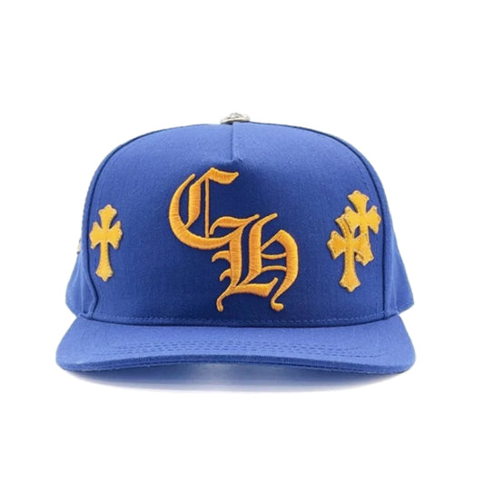 Chrome Hearts CH Multi Cross Patch Trucker Hat Blue/Yellow