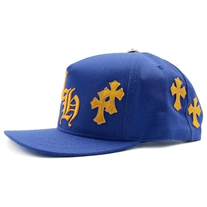 Chrome Hearts CH Multi Cross Patch Trucker Hat Blue/Yellow