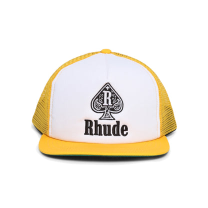 Rhude Spade Trucker Hat Yellow/White
