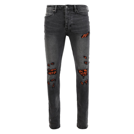 Ksubi Van Winkle Angst Fire Patch Jeans Black