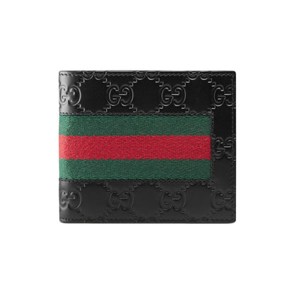 Gucci Bifold Wallet Signature Web (8 Card Slots) Black