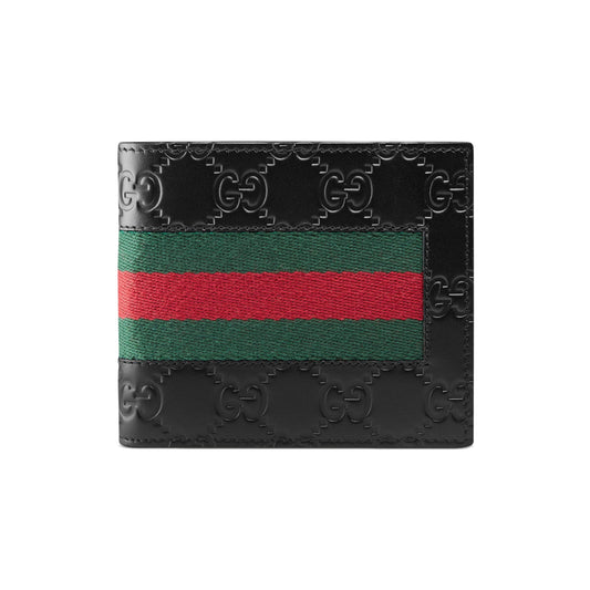 Gucci Bifold Wallet Signature Web (8 Card Slots) Black