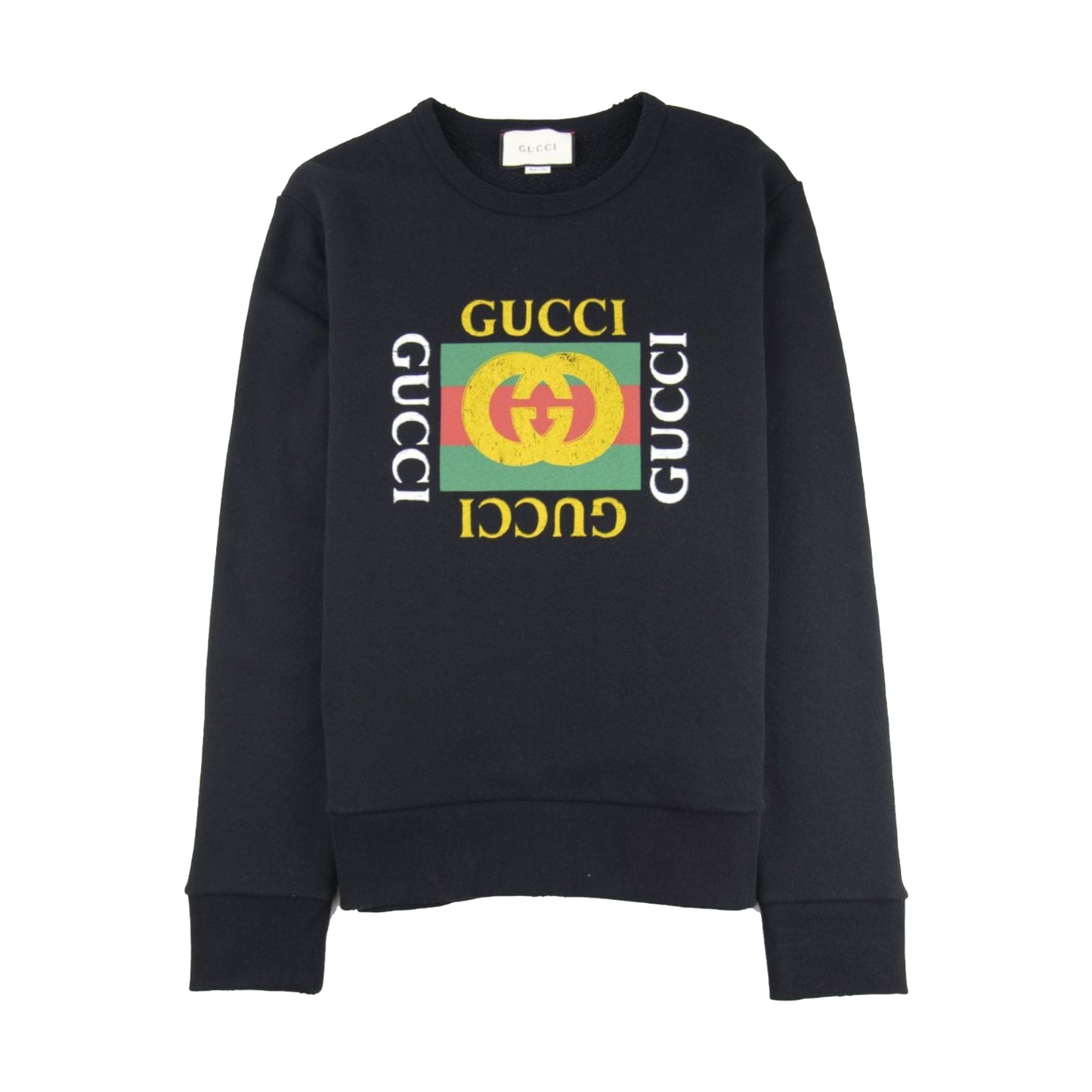 Gucci Interlocking G Logo Loopback Crewneck Sweater Black