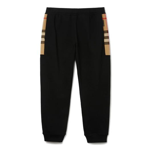 Burberry Check Panel Cotton Jogging Pants