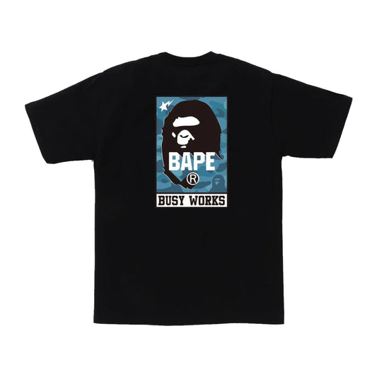 Bape Honeycomb Camo Bape Busy Works Tee Black Blue