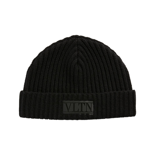 VALENTINO GARAVANI VLTN Wool Toque With Logo Black