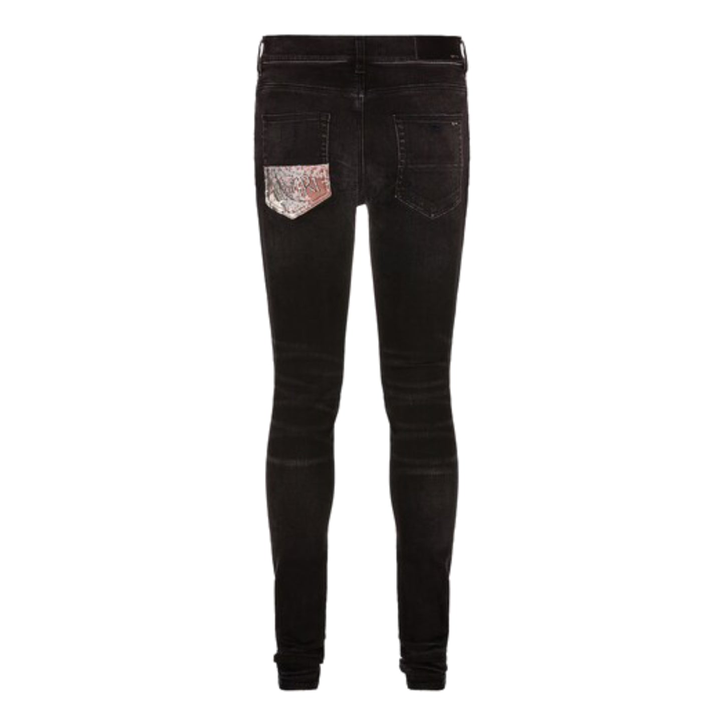 Amiri Hibiscus Artpatch Jeans Aged Black