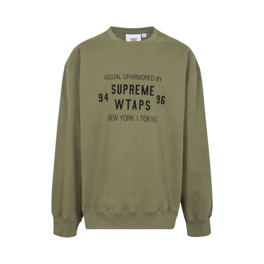 Supreme x WTAPS Crewneck Sweater Light Olive