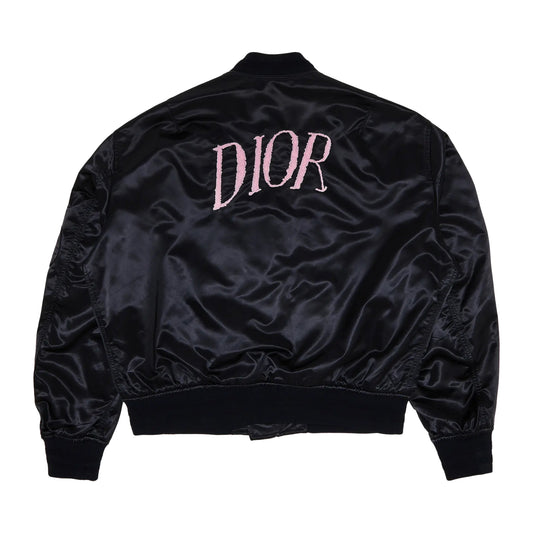 Dior x Alex Foxton Satin Bomber Jacket Black/Pink