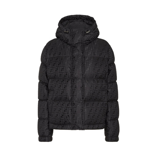 Fendi FF Monogram Nylon Down Jacket Black