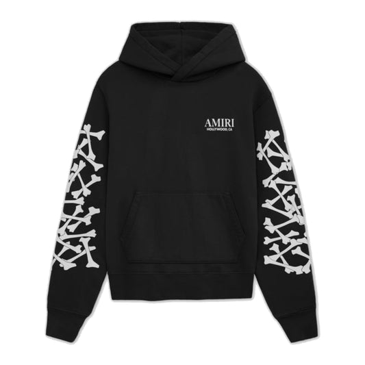 Amiri Stacked Bones Pullover Hoodie Black/White