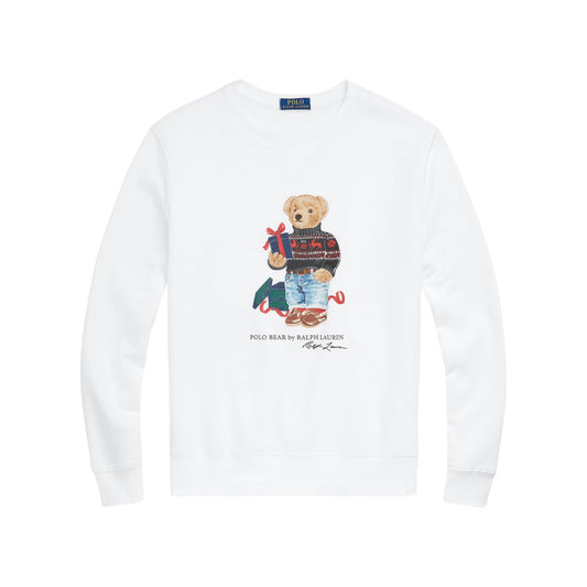 Polo Ralph Lauren Holiday Gift Bear Crewneck Sweater White