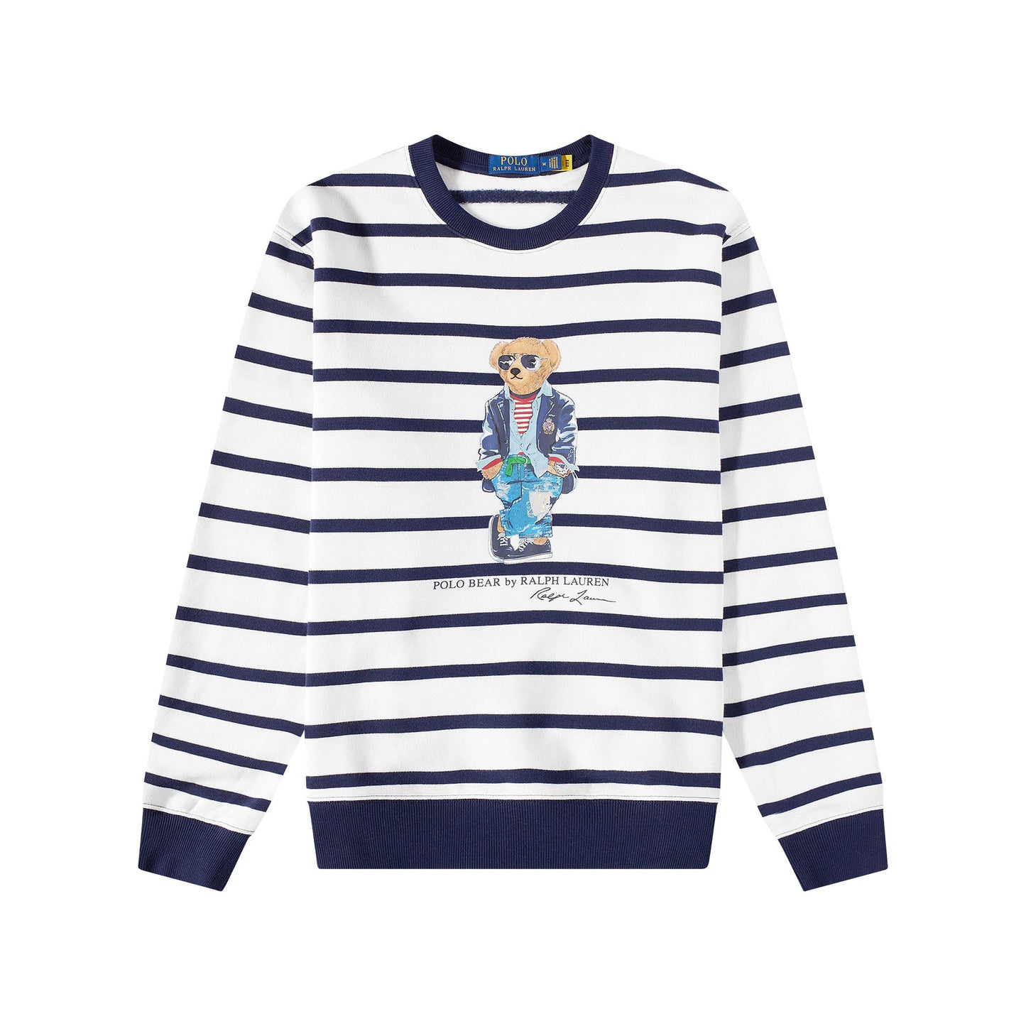 Polo Ralph Lauren Novelty Bear Crewneck Sweater White/Cruise Navy