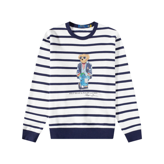 Polo Ralph Lauren Novelty Bear Crewneck Sweater White/Cruise Navy