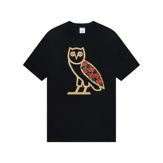 OVO Rose Owl T-Shirt Black