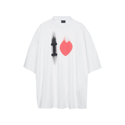 BalenciagaI Love T-Shirt Large Fit White