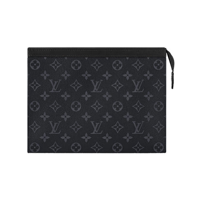 Louis Vuitton Monogram Pochette Voyage MM Eclipse Canvas Bag Black