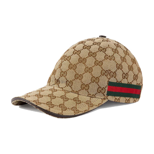 Gucci Original GG Canvas Baseball Hat with Web Beige/Brown (Size 62 cm)