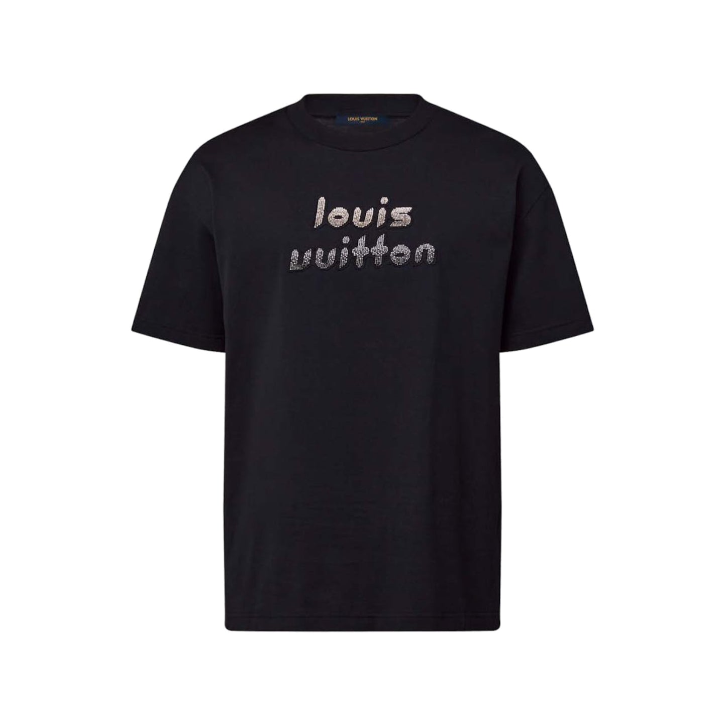 Louis Vuitton Bead-Embroidered Cotton T-Shirt Black
