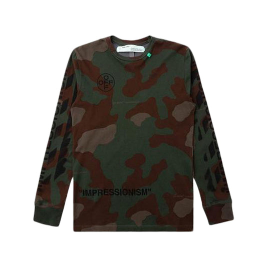 Off-White Diag Stencil L/S T-Shirt Camo/Black