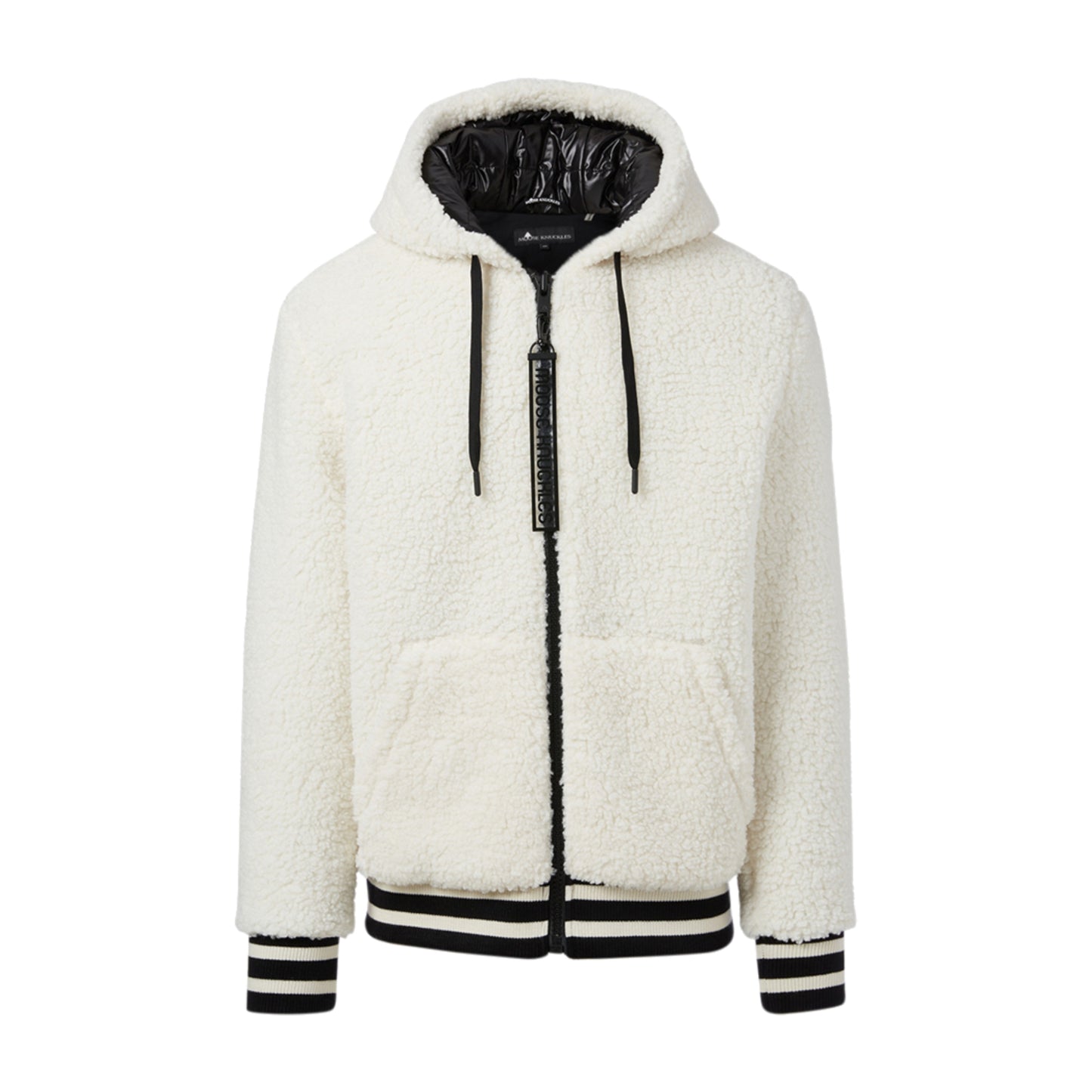 Moose Knuckles Dewson Sherpa Varsity Hooded Jacket Ivory