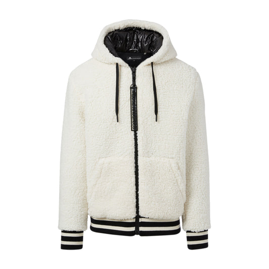 Moose Knuckles Dewson Sherpa Varsity Hooded Jacket Ivory