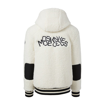 Moose Knuckles Dewson Sherpa Varsity Hooded Jacket Ivory
