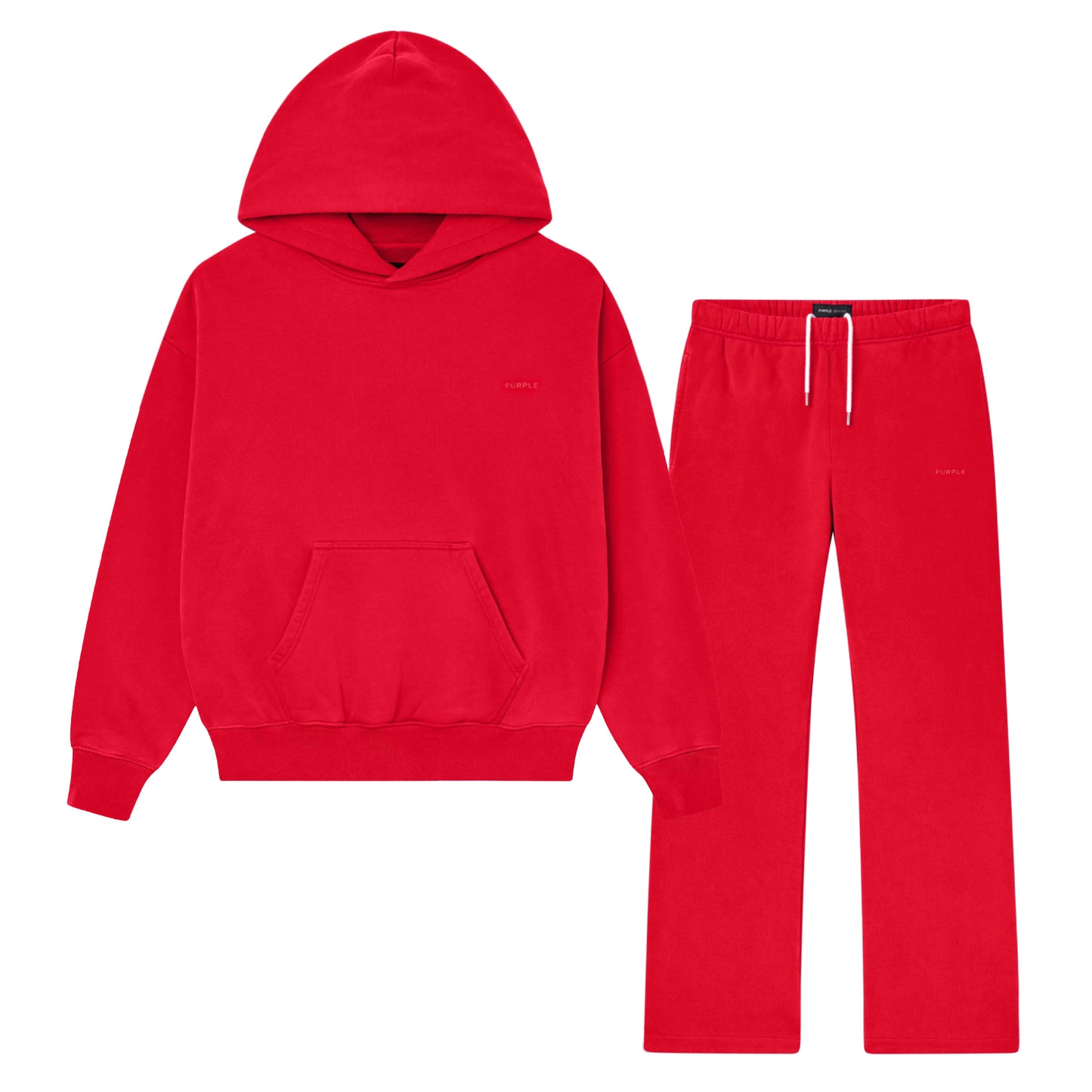Purple Brand Basic Full Set Tracksuit Red