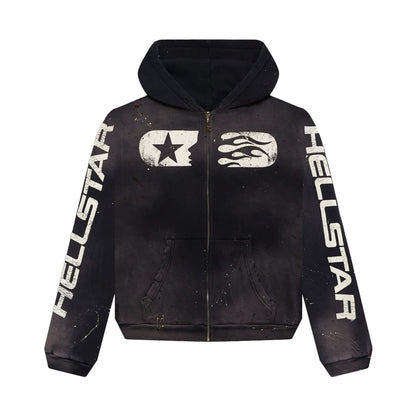 Hellstar Studios Zip Hoodie Black