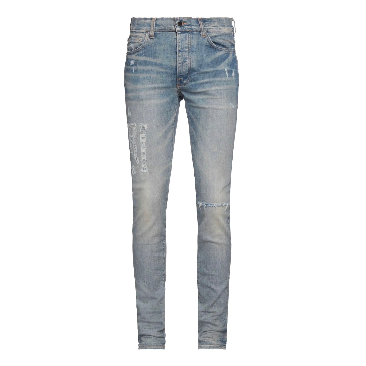 Amiri Distressed Logo Jeans Clay Indigo