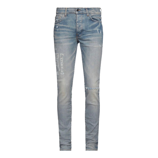 Amiri Distressed Logo Jeans Clay Indigo