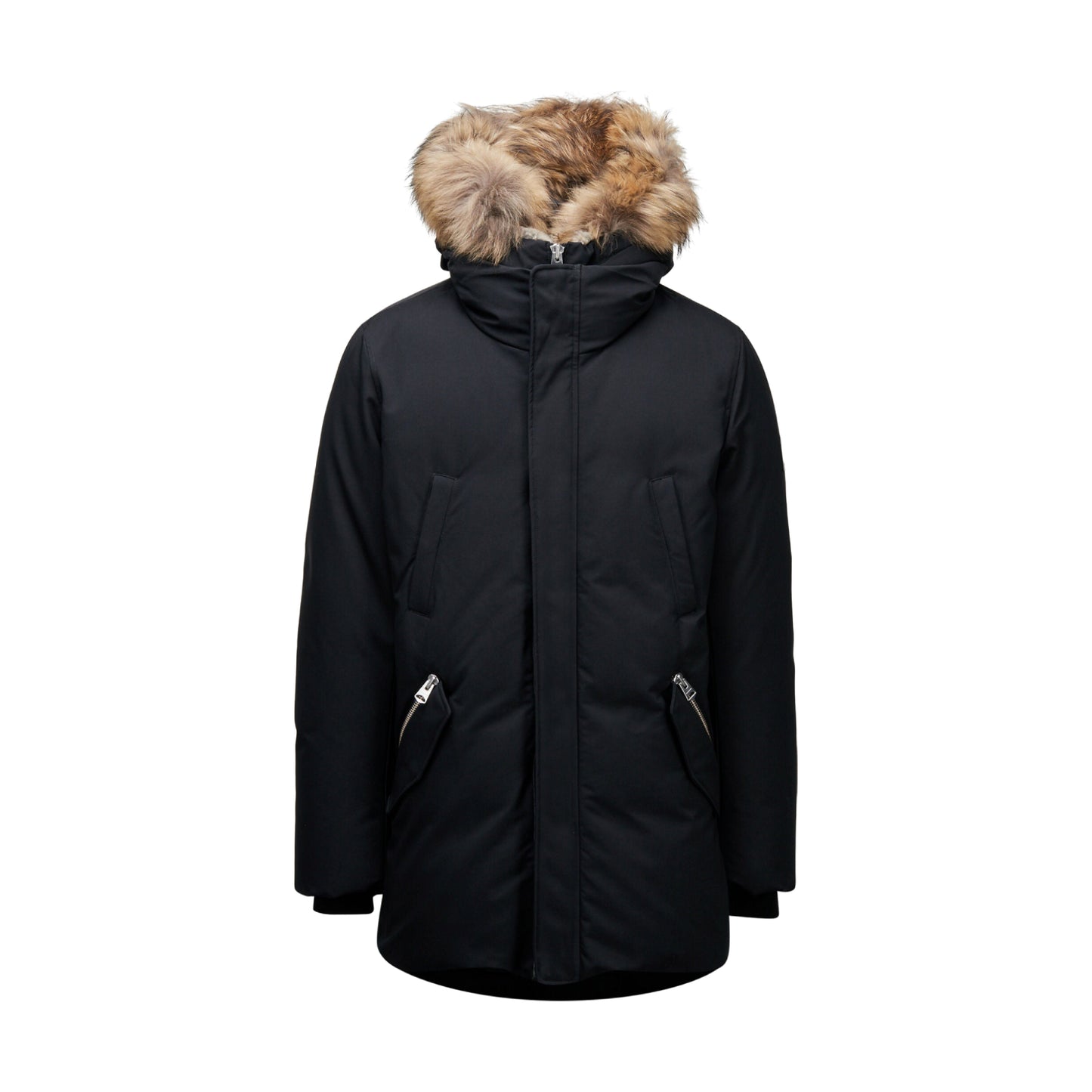Mackage Edward 2-in-1 Parka With Hooded Bib & Natural Fur Black