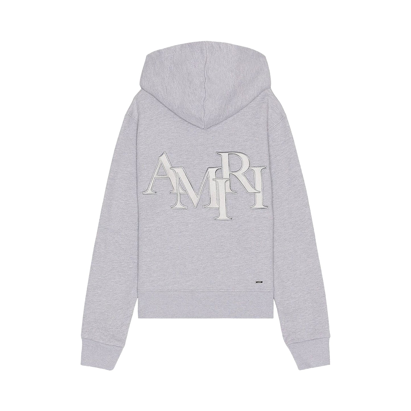 Amiri Staggered Pullover Hoodie Heather Grey