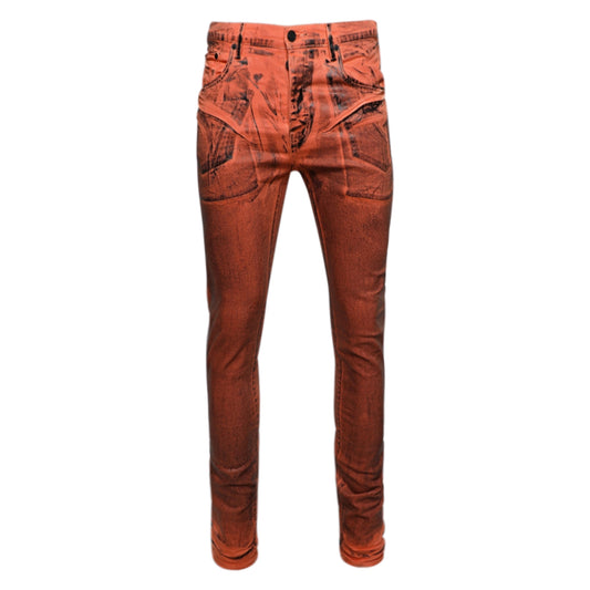 Purple Brand P001 X-Ray Jeans Fluorescent Orange