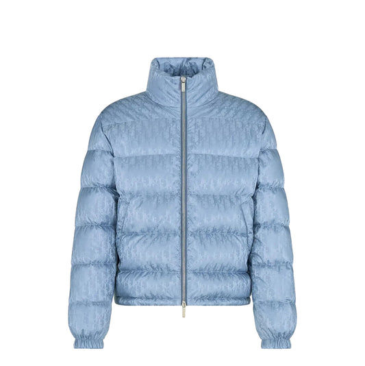 Dior Oblique Nylon Jacquard Down Jacket Blue
