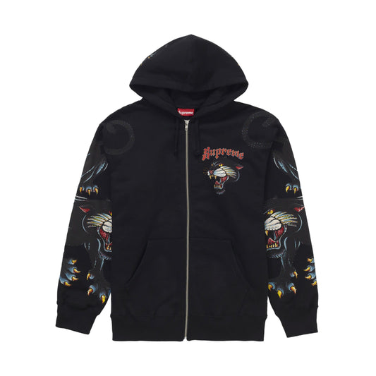 Supreme Panther Zip Up Hooded Sweatshirt Black