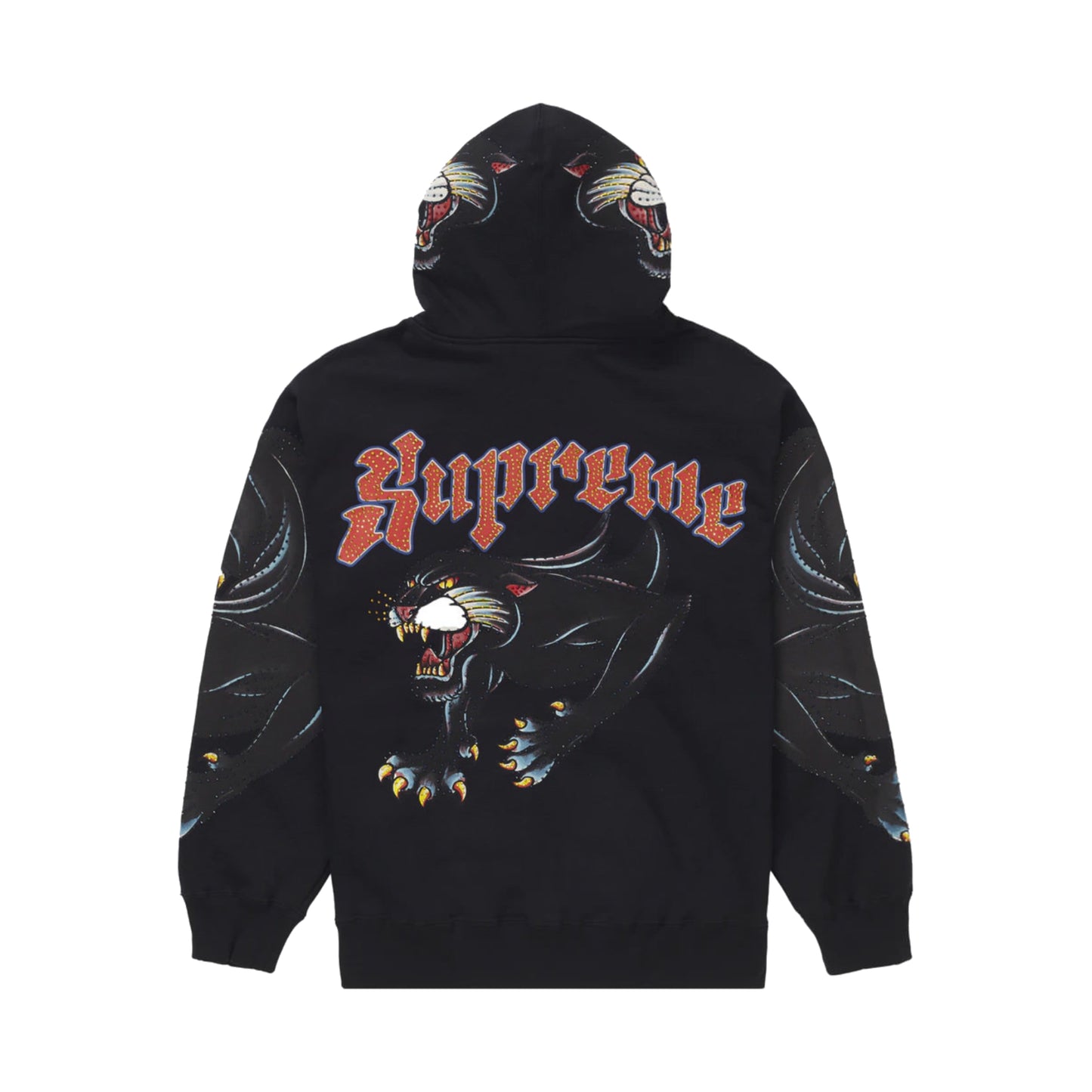 Supreme Panther Zip Up Hooded Sweatshirt Black