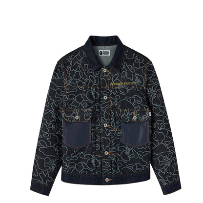OVO x BAPE Neon 1st Camo Denim Jacket Indigo